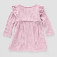 Okie Dokie Toddler & Little Girls Long Sleeve A-Line Dress