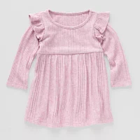 Okie Dokie Toddler & Little Girls Long Sleeve A-Line Dress