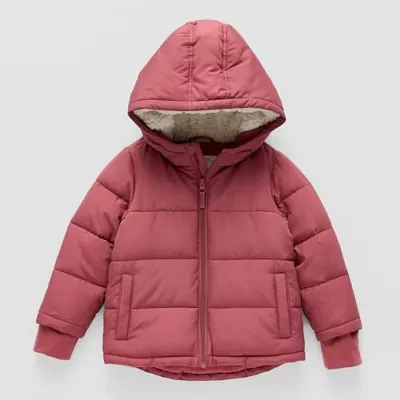 Okie Dokie Baby & Toddler Girls Hooded Heavyweight Puffer Jacket