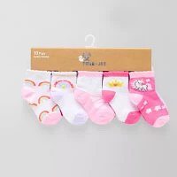 Piper & Jax Baby Girls 10 Pair Crew Socks