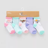 Piper & Jax Baby Girls 10 Pair Crew Socks