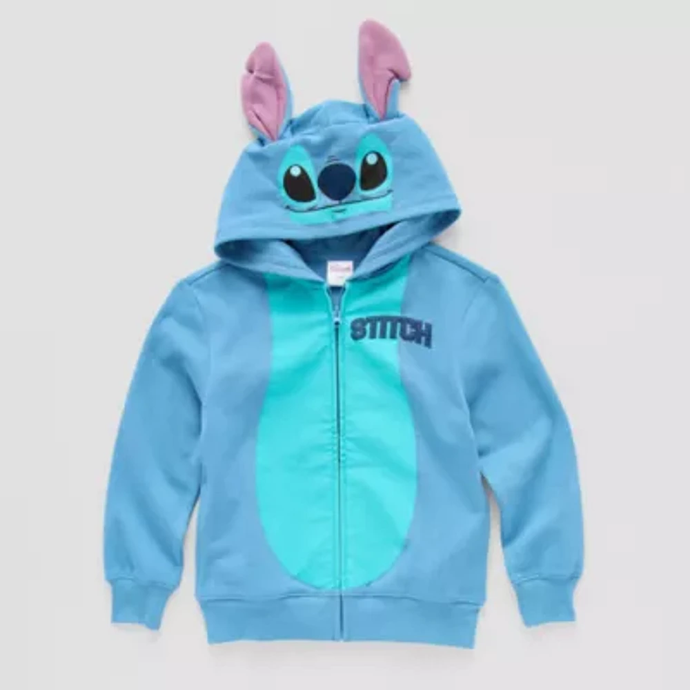 Disney Collection Little & Big Boys Embroidered Stitch Fleece Zipper Hoodie