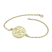 Personalized 10K Gold 20mm Monogram Bracelet