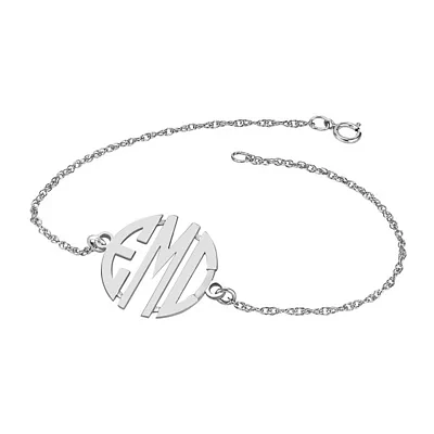 Personalized 14K Gold Over Sterling Silver 20mm Monogram Bracelet