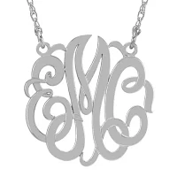 Personalized 14K Gold Over Sterling Silver 40mm Monogram Necklace