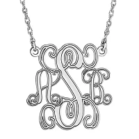 Personalized Sterling Silver 40mm Monogram Necklace