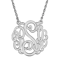 Personalized Sterling Silver 25mm Monogram Necklace