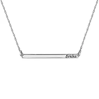 Personalized 14K Gold Over Sterling Silver Name Bar Necklace