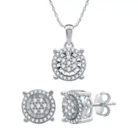 Diamond Blossom 2 CT. T.W. Natural White Diamond Sterling Silver 2-pc. Jewelry Set