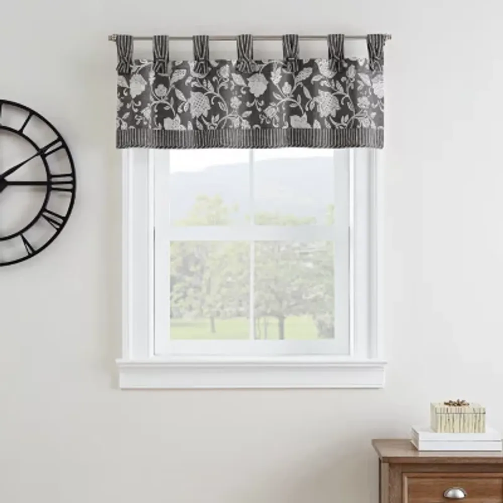 Waverly Stencil Vine Light-Filtering Tab Top Valance