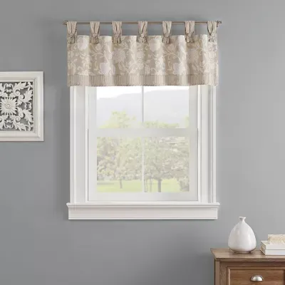 Waverly Stencil Vine Light-Filtering Tab Top Valance