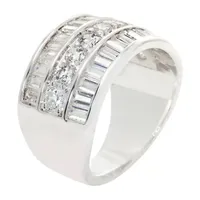 Sparkle Allure Cubic Zirconia Pure Silver Over Brass Oval Band