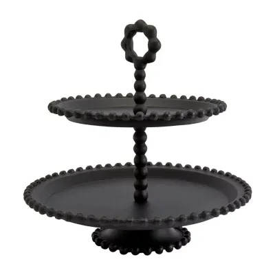 Tabletops Unlimited Aluminum Beaded Tiered Server Aluminum