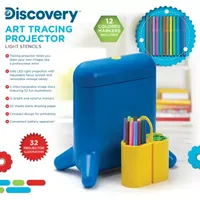 Discovery Kids Art Tracing Projector Kit for Kids 32 Stencils and 12 Markers Included Easy Portable Sketch Machine