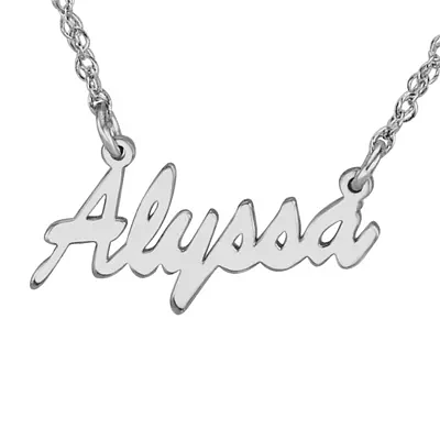 Personalized 14K Gold Over Sterling Silver Name Necklace