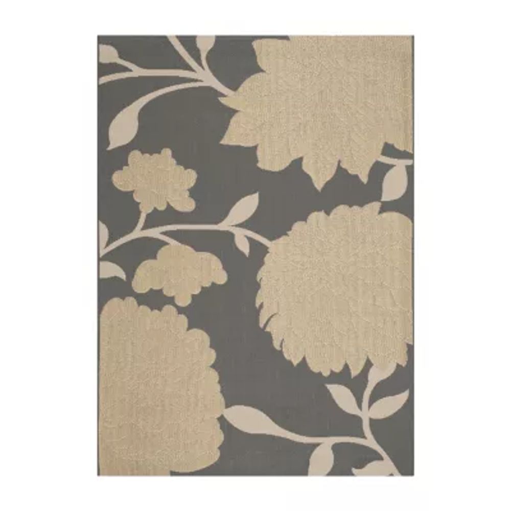 Safavieh Courtyard Collection Bertha Floral Indoor/Outdoor Area Rug