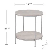 Anca Round Faux Stone End Table