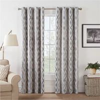 Eclipse Basel Geo Energy Saving Blackout Grommet Top Single Curtain Panel