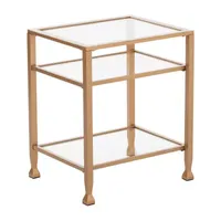 Brana Gold Metal and Glass End Table