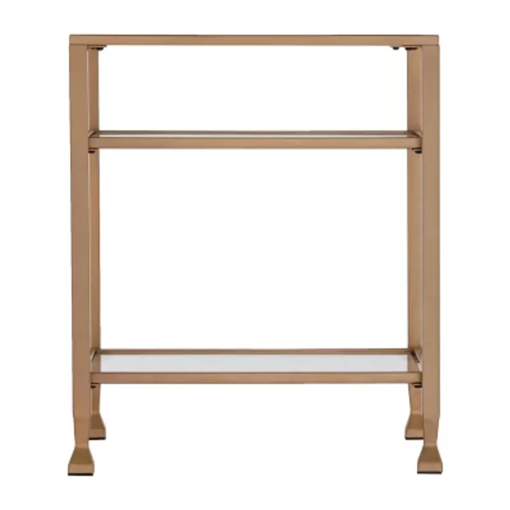 Brana Gold Metal and Glass End Table