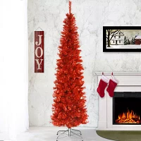 National Tree Co. Red Tinsel 6 Foot Christmas Tree