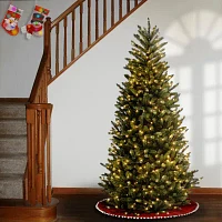 National Tree Co. Natural Fraser Slim Fir Hinged 7 1/2 Foot Pre-Lit Fir Christmas Tree