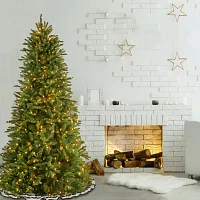National Tree Co. Tiffany Fir Slim 7 1/2 Foot Pre-Lit Fir Christmas Tree