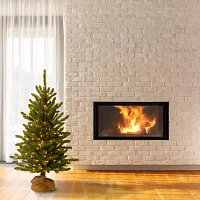 National Tree Co. Kensington Burlap 4 Foot Pre-Lit Christmas Tree