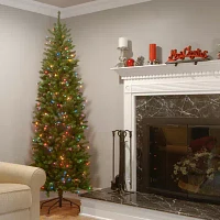 National Tree Co. Kingswood Fir Hinged Pencil 6 1/2 Foot Pre-Lit Fir Christmas Tree