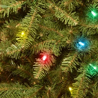 National Tree Co. Dunhill Fir Hinged 7 1/2 Foot Pre-Lit Fir Christmas Tree