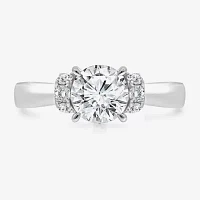 (I / I1) Womens 3 CT. T.W. Lab Grown White Diamond 10K Gold or 14K Round Side Stone Engagement Ring