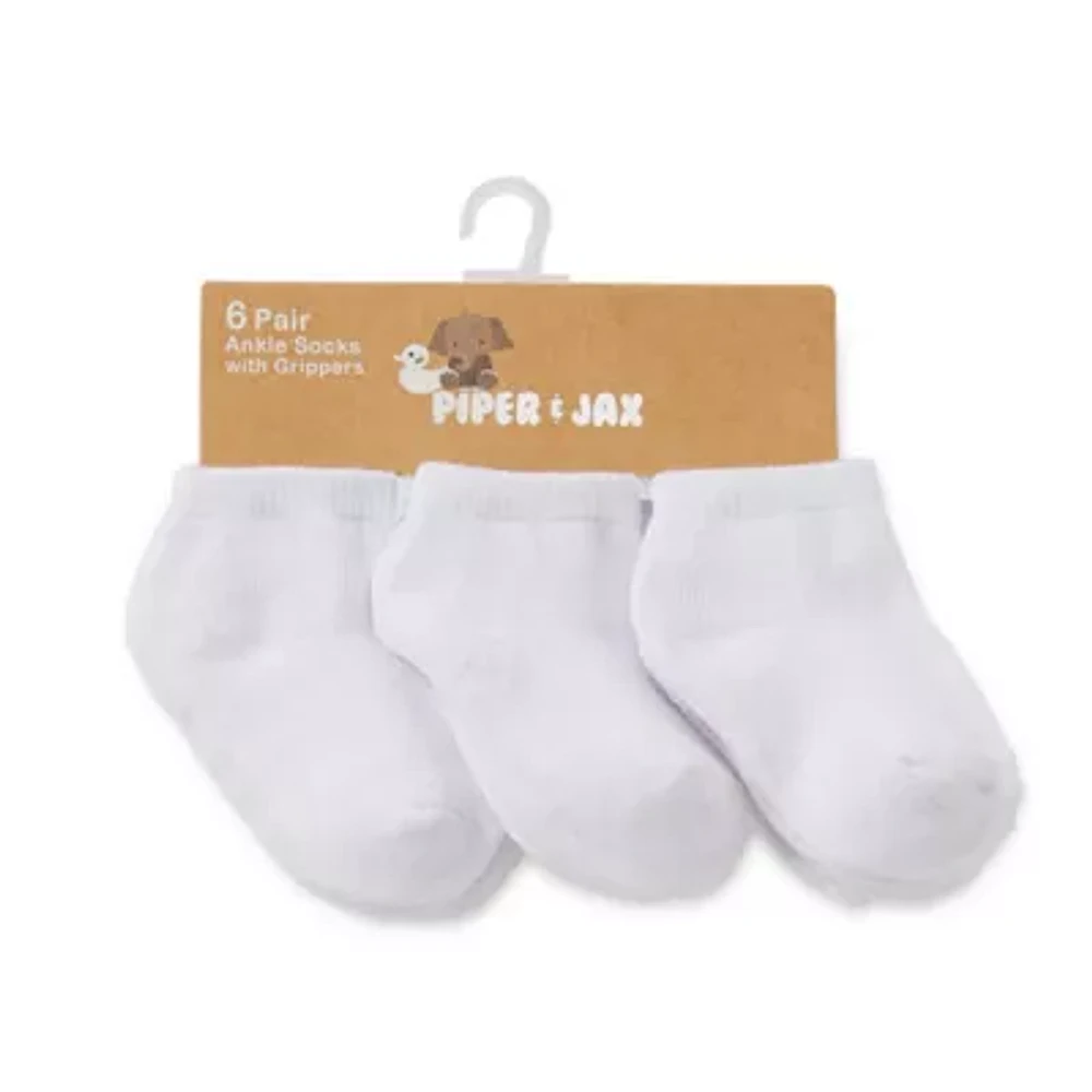 Piper & Jax Baby Boys 6 Pair Crew Socks