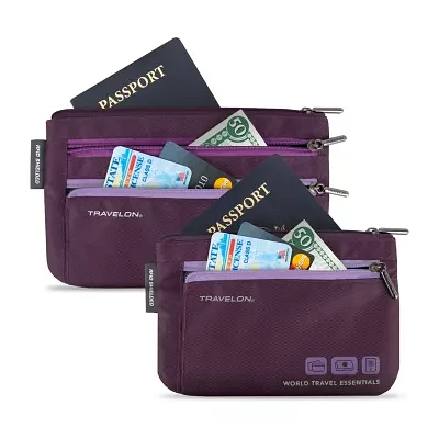 Travelon World Travel Essentials Set of 2 Currency and Passport Organizers