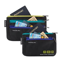 Travelon World Travel Essentials Set of 2 Currency and Passport Organizers