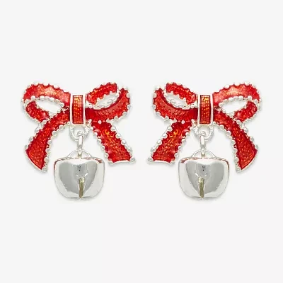 Mixit Red Bow & Bell 21.6mm Stud Earrings