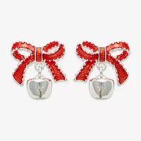 Mixit Red Bow & Bell 21.6mm Stud Earrings