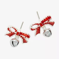 Mixit Red Bow & Bell 21.6mm Stud Earrings