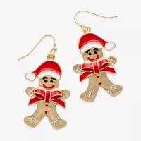 Mixit Gingerbread Glass Drop Earrings