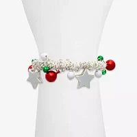 Mixit Silver Tone Holiday Star Charm Bracelet