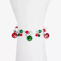 Mixit Holiday Ornament Beaded Stretch Charm Bracelet