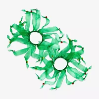 Mixit Green Ribbon & Bells 2-pc. Hair Ties