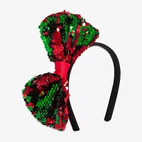 Mixit Red And Green Sequin Bow Womens Headband