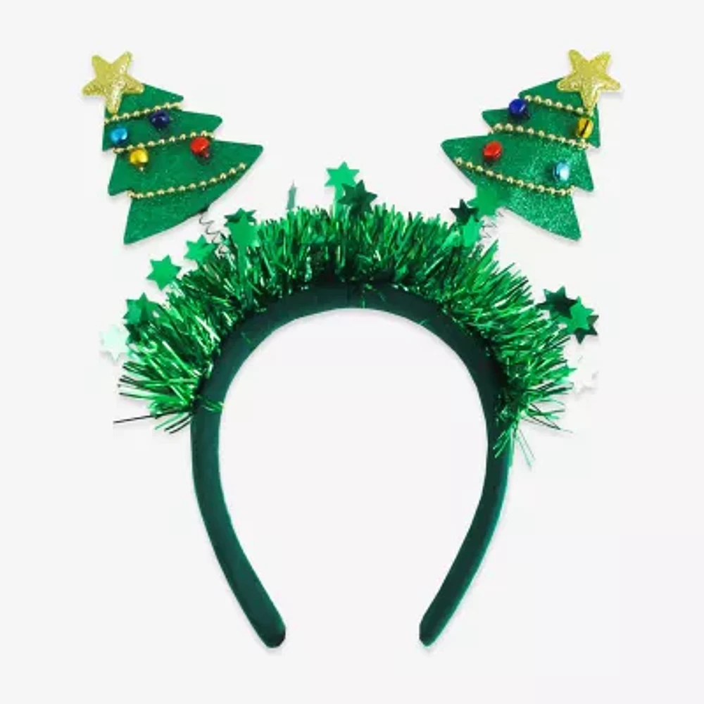 Mixit Green Tinsel And Christmas Tree Womens Headband