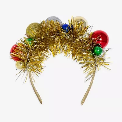 Mixit Gold Tinsel And Ornament Womens Headband