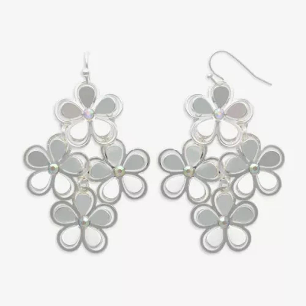 Bold Elements Glass Flower Drop Earrings