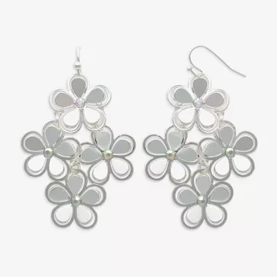 Bold Elements Glass Flower Drop Earrings