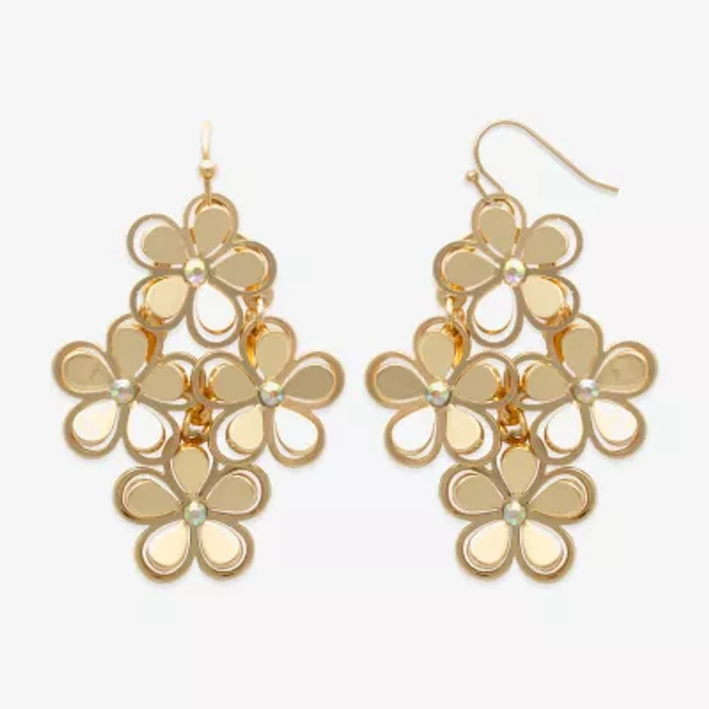 Bold Elements Glass Flower Drop Earrings