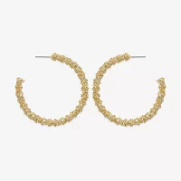 Bold Elements Textured Open Hoop Earrings