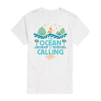 Juniors Ocean Is Calling Tee Womens Crew Neck Short Sleeve Moana Graphic T-Shirt