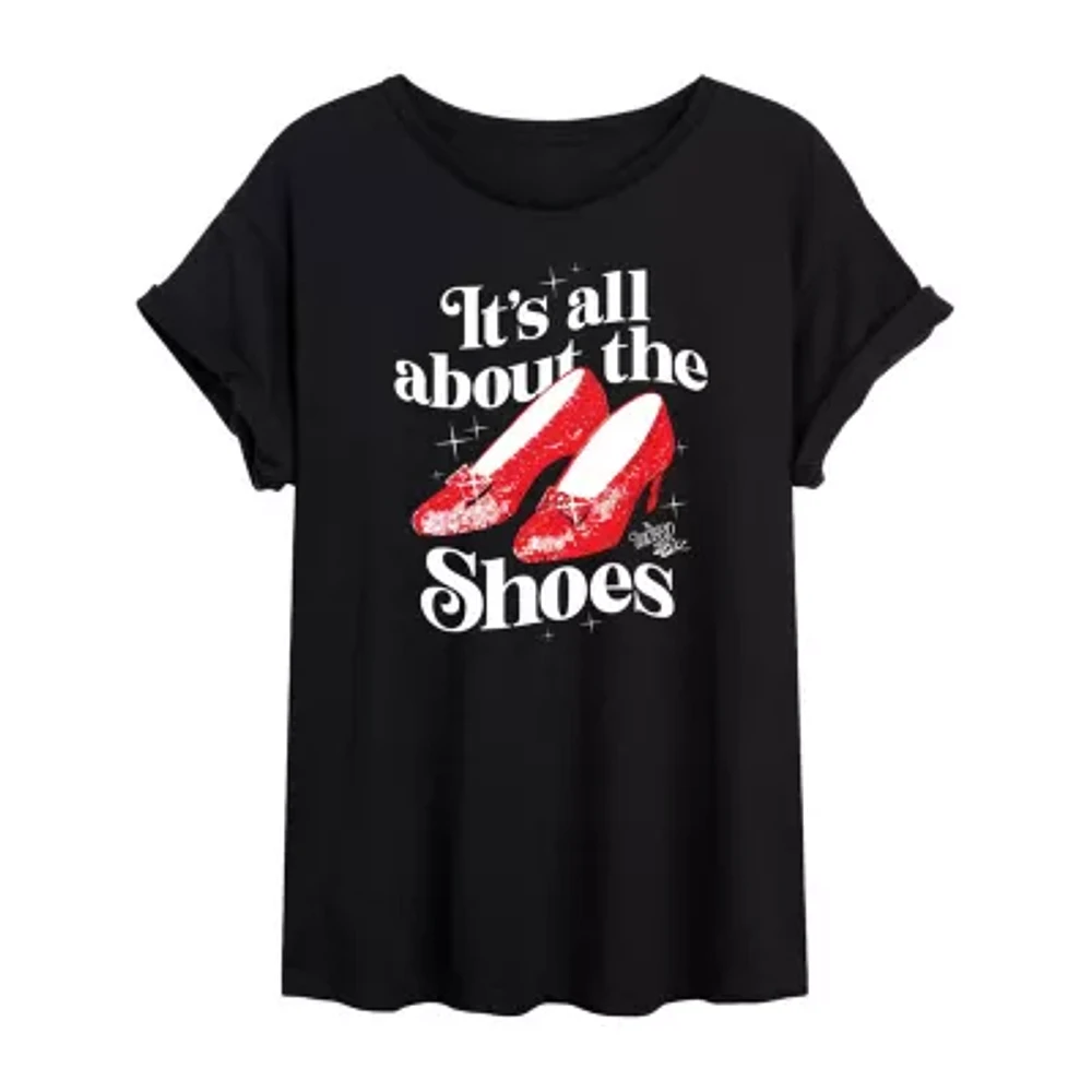 Juniors It'S All About The Shoes Tee Womens Crew Neck Short Sleeve Wizard of Oz Graphic T-Shirt